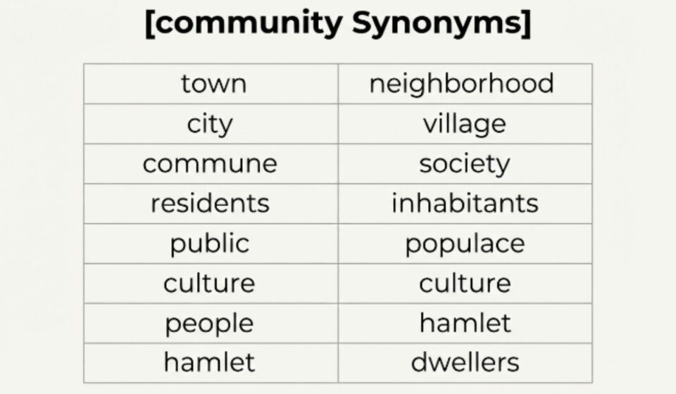 25 Synonyms for "Community" With Examples