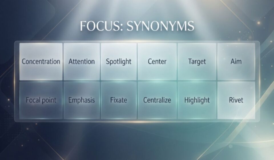 25 Synonyms for "Focus" With Examples and Everyday Uses
