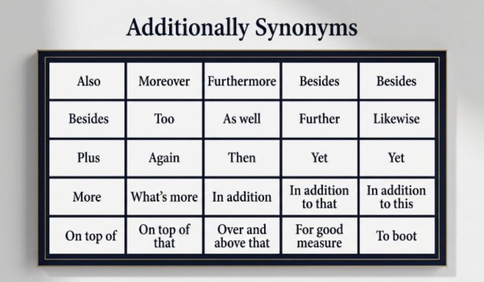 25 Synonyms for Additionally With Examples