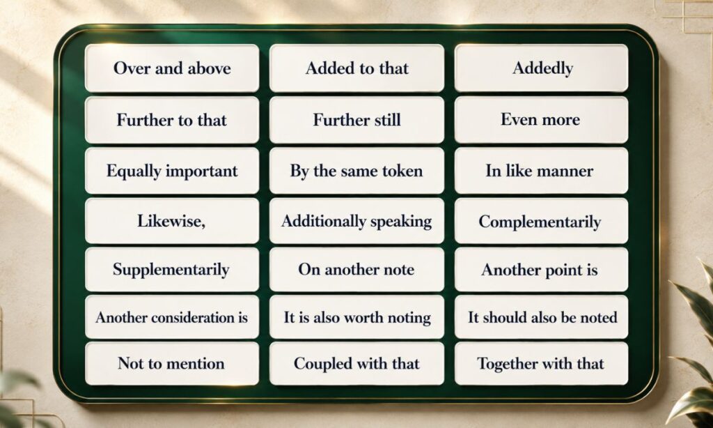 25 Synonyms for Additionally and How to Use Them