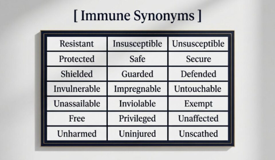 25 Synonyms for Immune With Examples