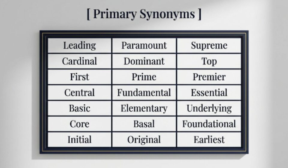 25 Synonyms for "Primary" With Examples