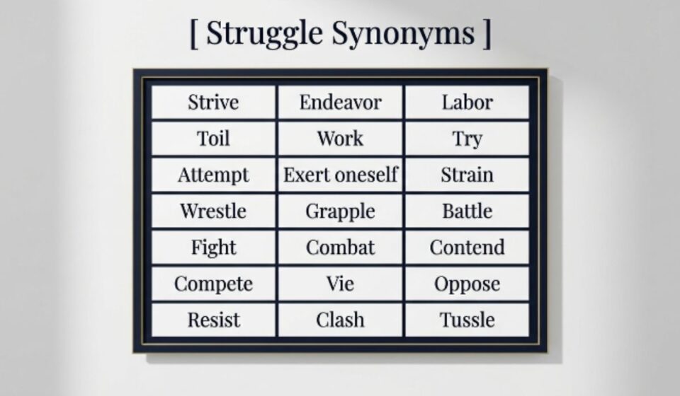 30 Synonyms for Struggle With Examples
