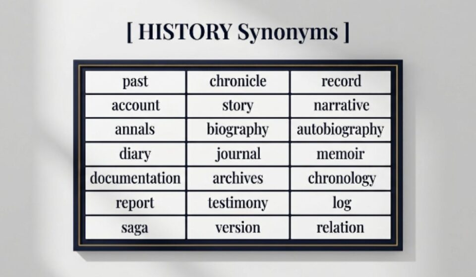 35 Synonyms for History With Examples for Every Situation