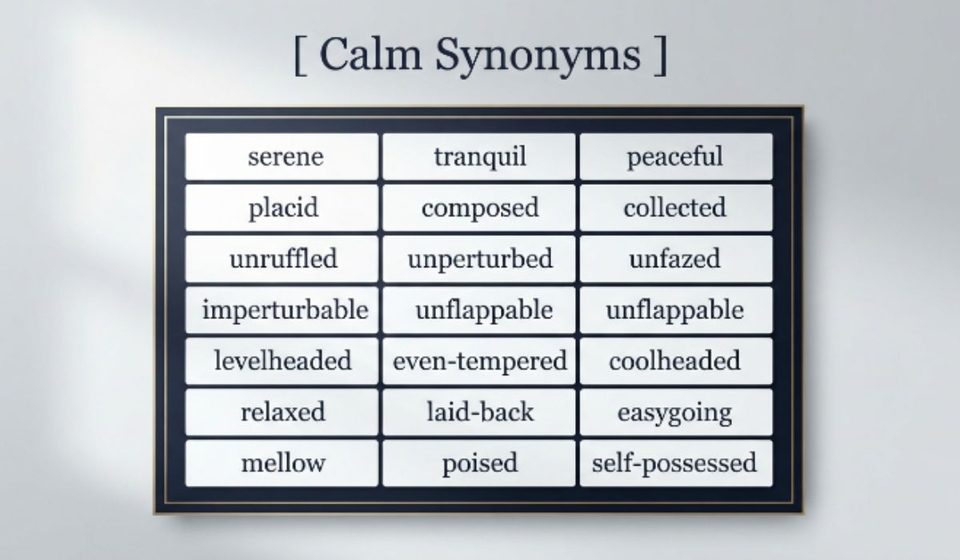 Calm Synonyms 30 Better Words for Every Shade of Calm