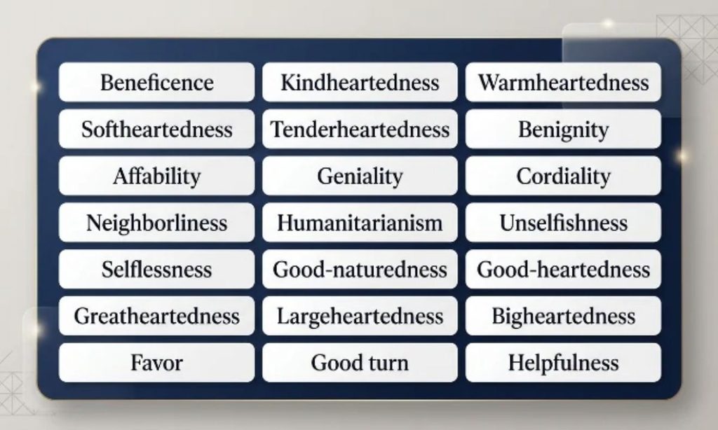 Kindness Words for Moral Generosity