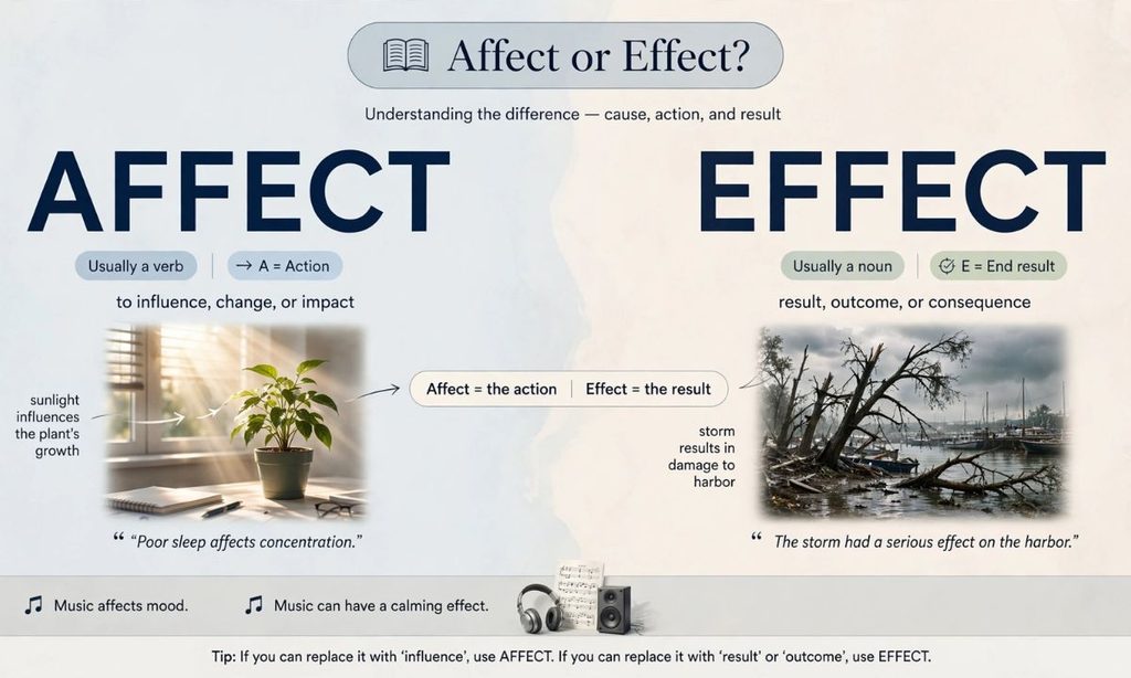 Affect vs. Effect Grammar Rules and Memory Tricks