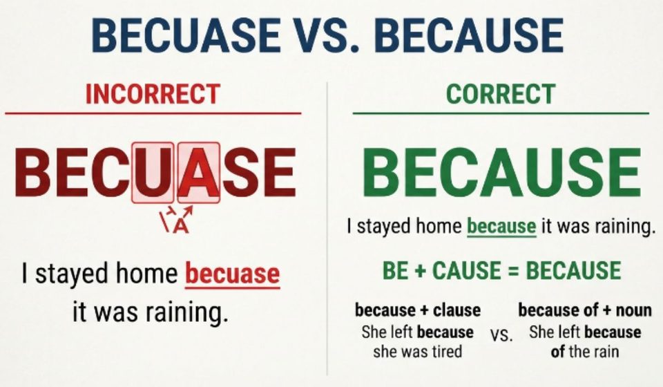 Becuase vs. Because_ Which Spelling Is Actually Correct_