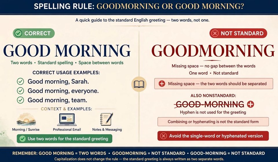 Goodmorning or Good Morning Which Spelling Is Correct