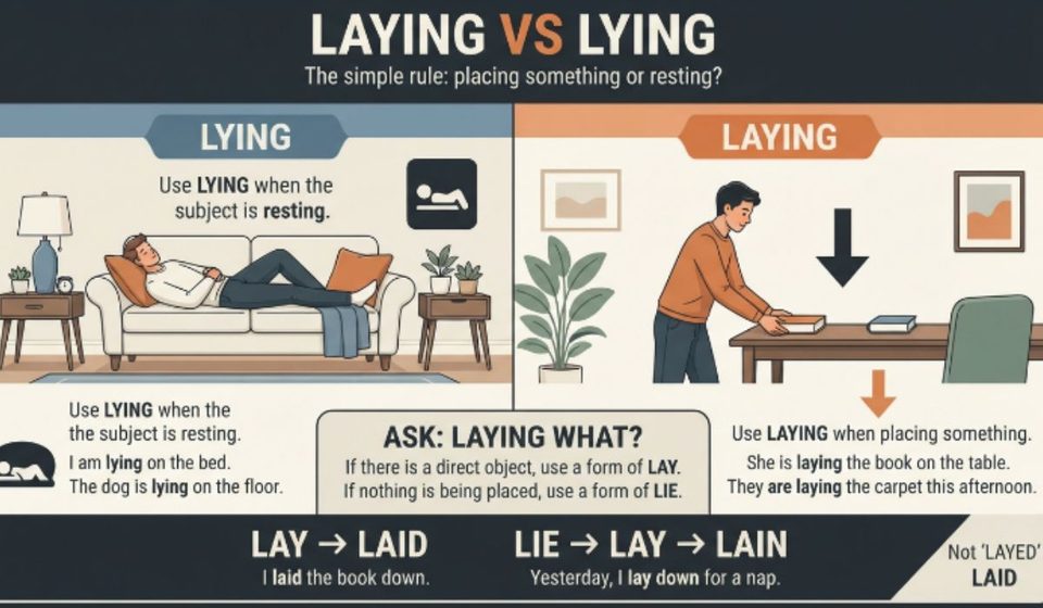 Laying vs. Lying_ The Grammar Rule Explained Simply