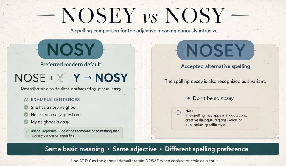 Nosey vs Nosy_ Which Spelling Is Correct