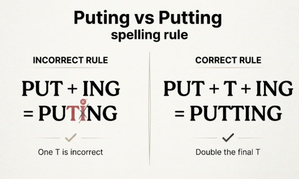 Putting vs Putting Same Spelling, Different Word