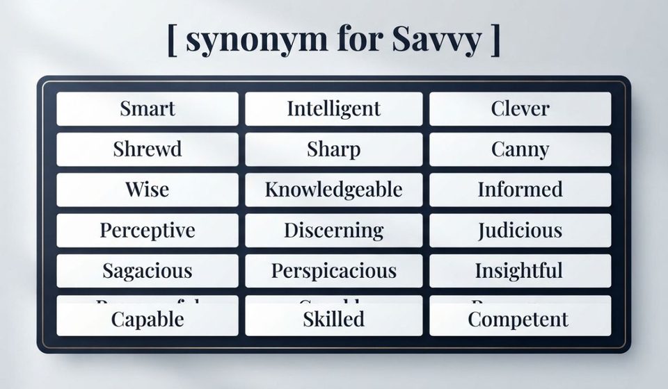 Synonym for Savvy 35 Smart Words With Meanings and Examples