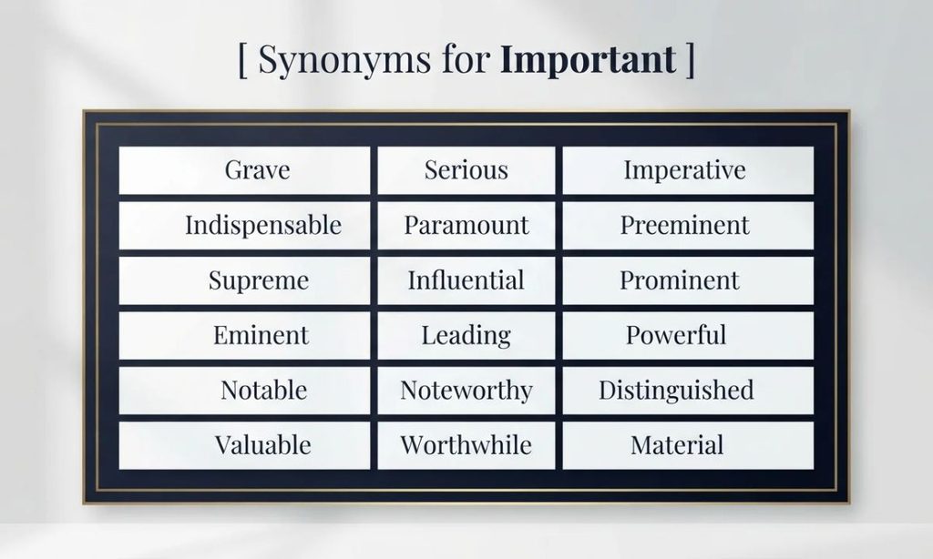 Synonyms for Important