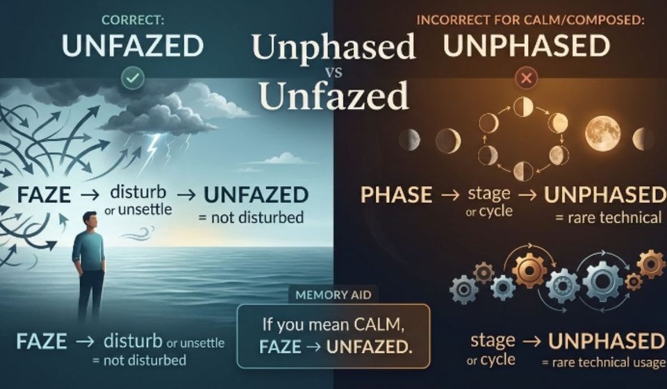 Unphased vs Unfazed Which Spelling Is Correct