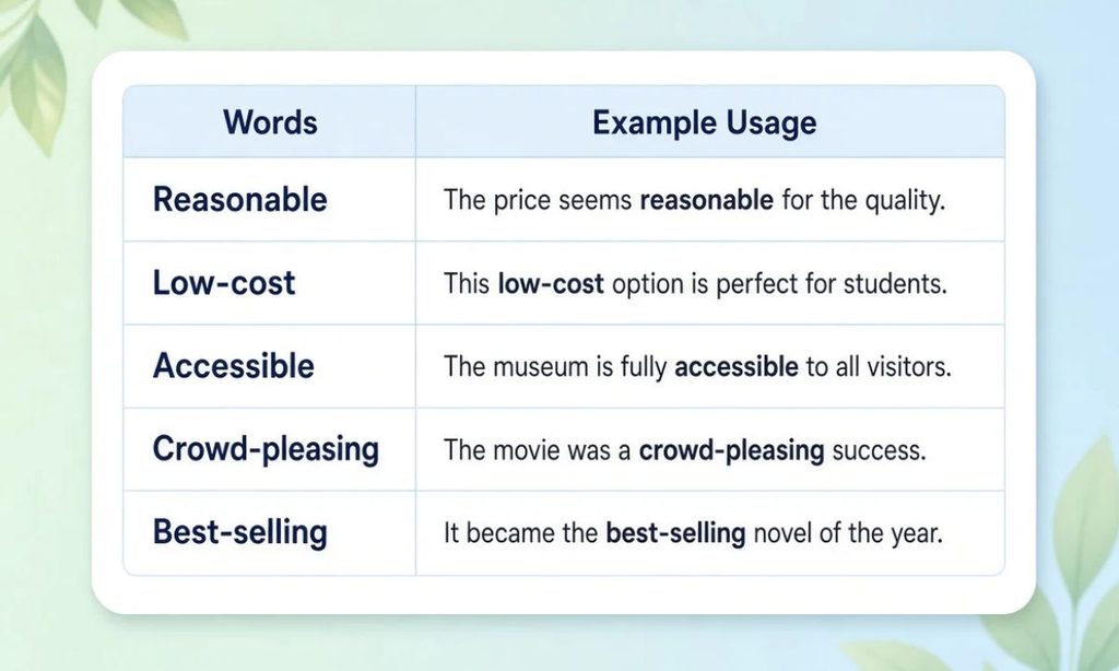 Popular Synonym with examples