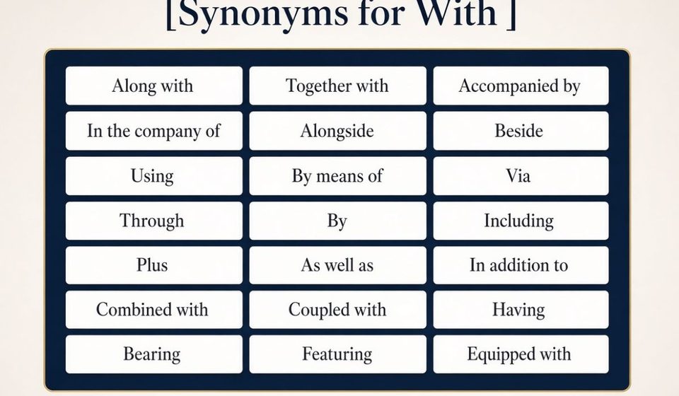 Synonyms for With 40 Alternative Words and Phrases by Context 
